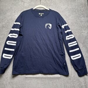 Team Liquid Men's Navy Long‎ Sleeve Esports Crew Neck Shirt Medium